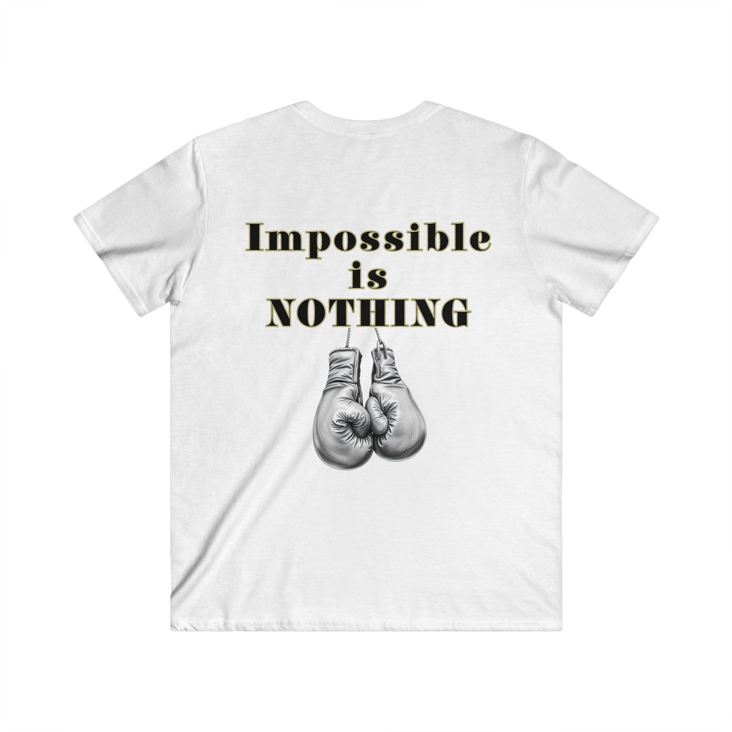 BlackOnion Men's V-Neck T-Shirt with Workout Motif ‘Impossible is Nothing’💪🔥🫵