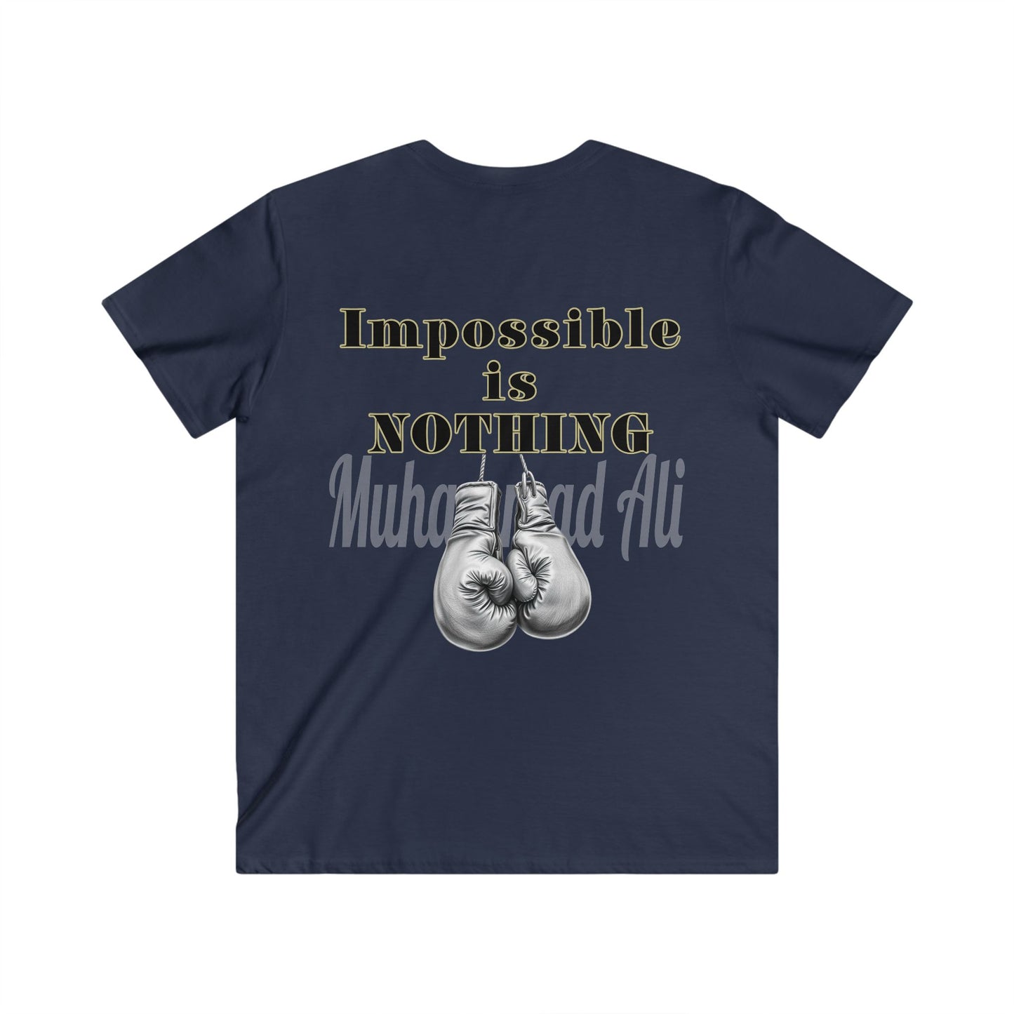 BlackOnion Men's V-Neck T-Shirt with Workout Motif ‘Impossible is Nothing’💪🔥🫵