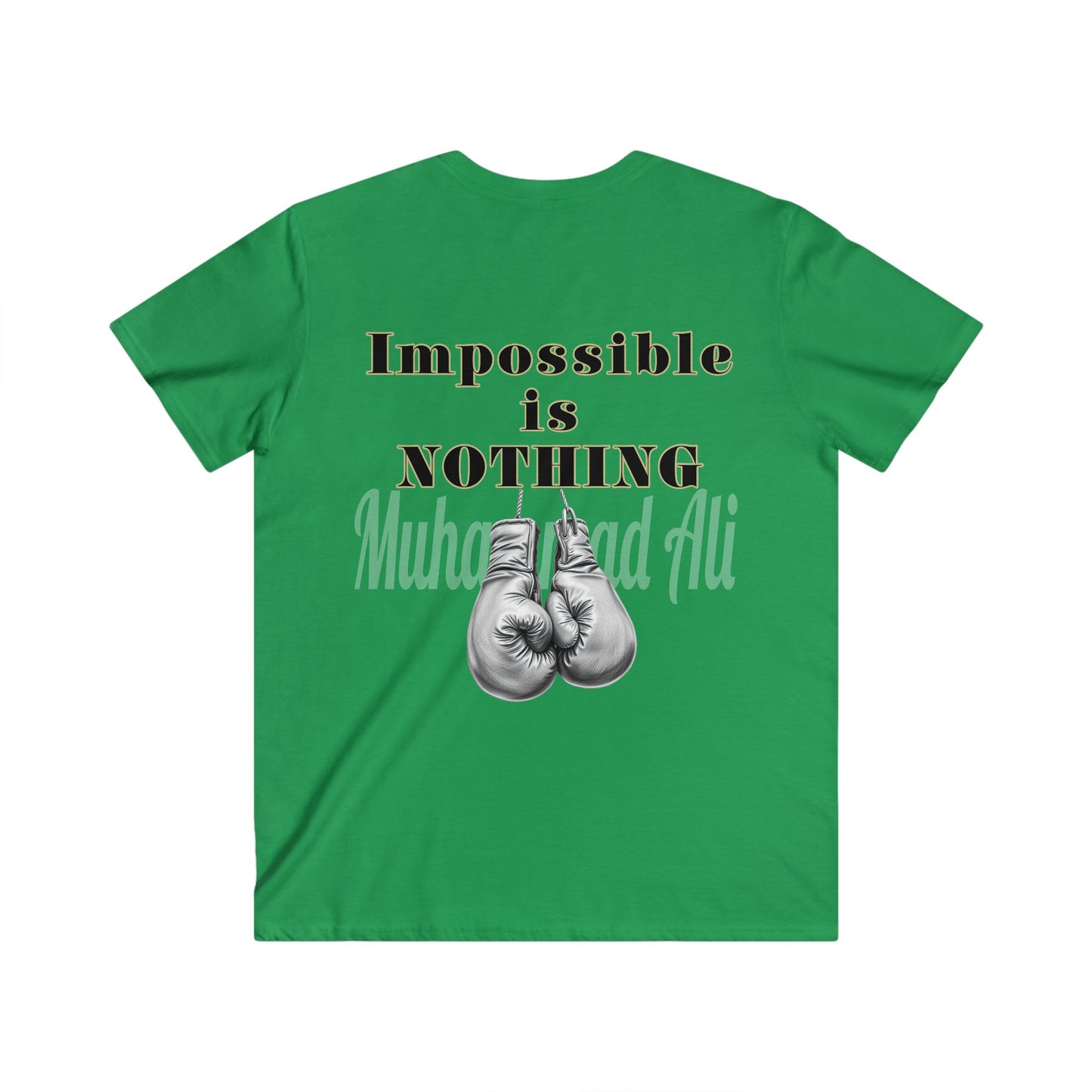 BlackOnion Men's V-Neck T-Shirt with Workout Motif ‘Impossible is Nothing’💪🔥🫵