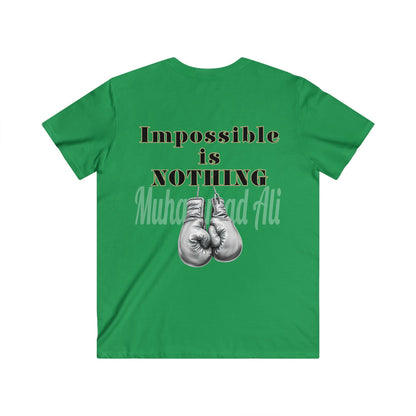 BlackOnion Men's V-Neck T-Shirt with Workout Motif ‘Impossible is Nothing’💪🔥🫵
