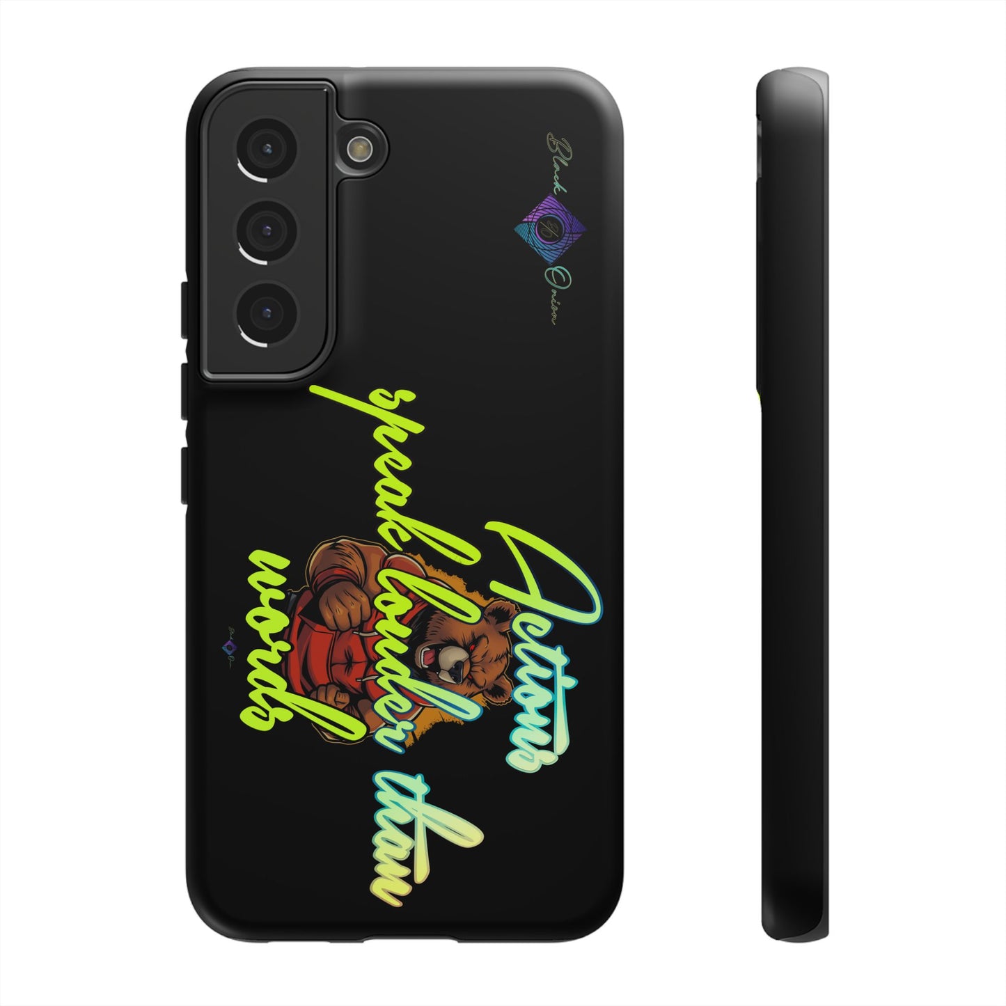 BlackOnion Brand New Phone Case - with Motivational Workout Motif ‘Actions speak lauder ‘💪🔥🫵