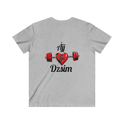 BlackOnion Men's V-Neck T-Shirt with Workout Motif ‘ÁjjLávDzsim’💪🔥🫵