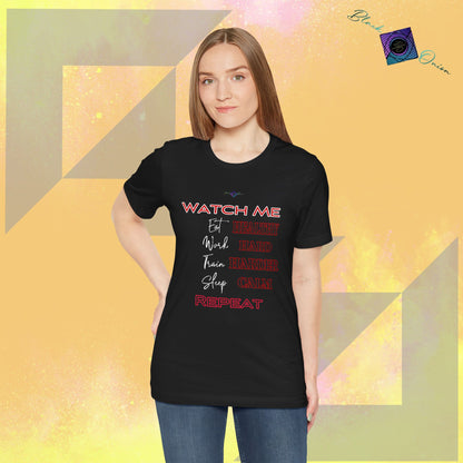 BlackOnion  T-Shirt with Workout Motif V4 ‘ Watch Me’💪🔥🫵