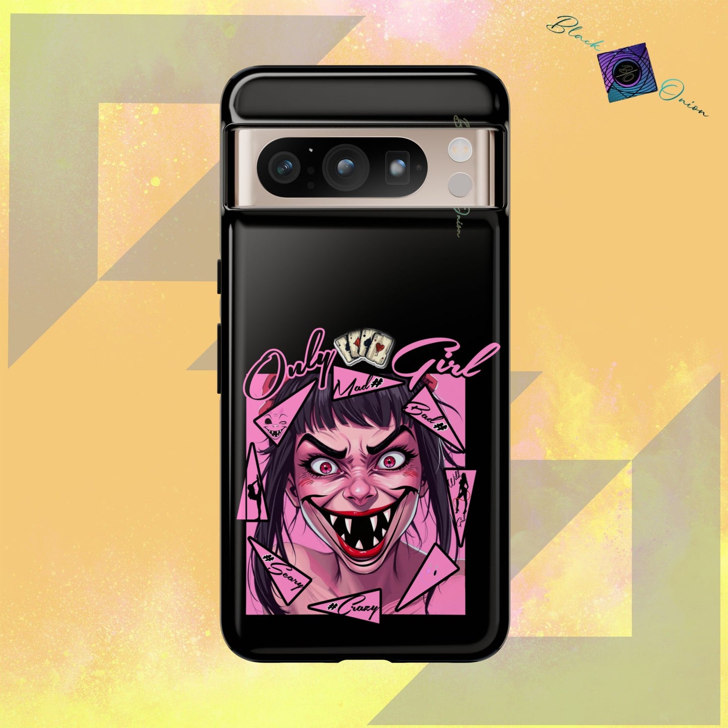 BlackOnion Brand New Phone Case - with Motivational Workout Motif’ Mad Girl💋🌸 ‘🔥🫵