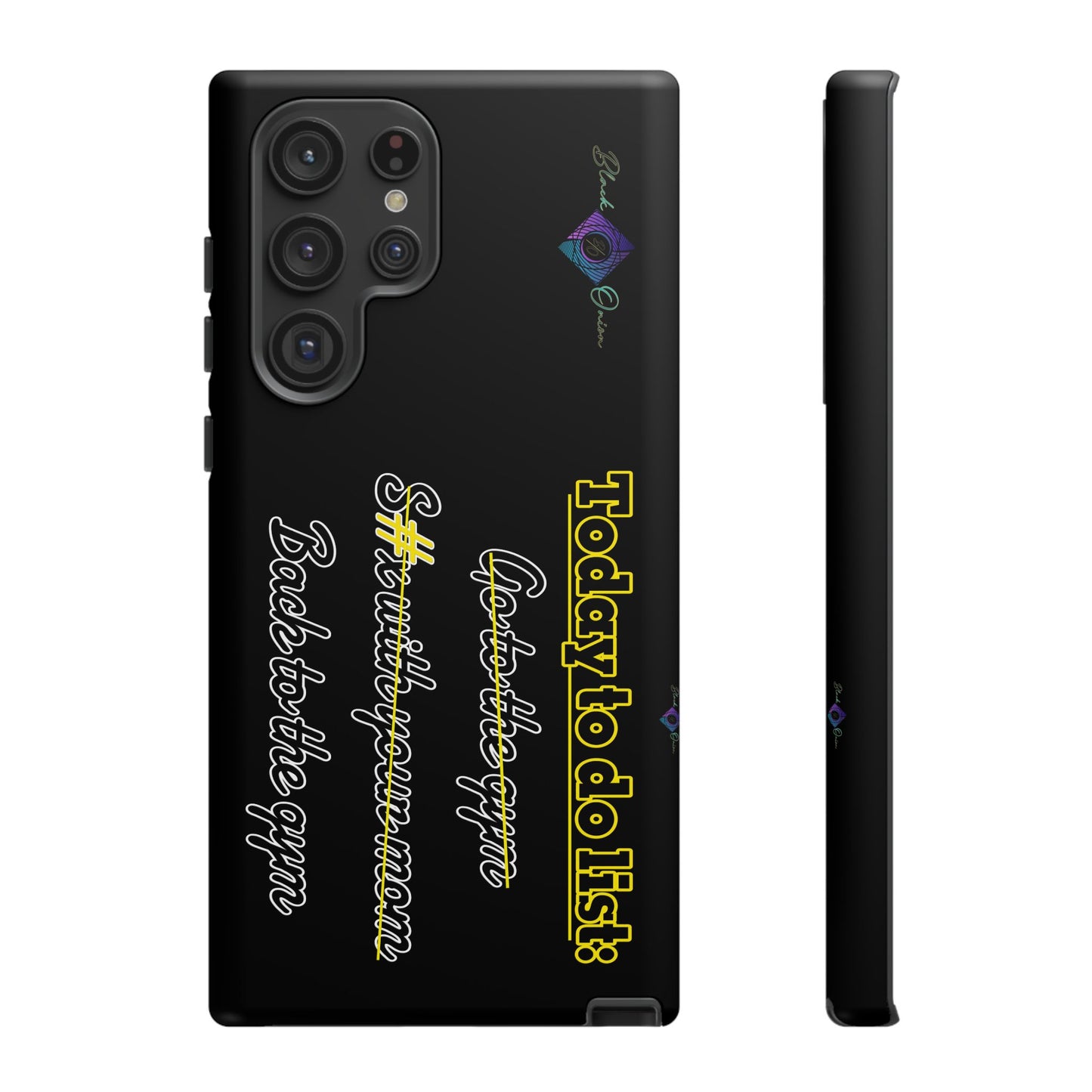 BlackOnion Brand New Phone Case - with Motivational Workout Motif’Today to do list ‘💪🔥🫵