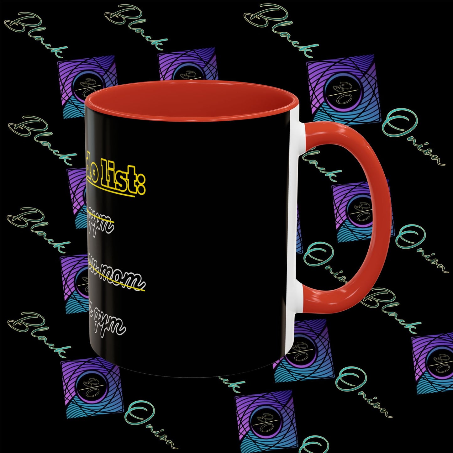 BlackOnion Coffee Mug - 11oz with Workout Motif ‘Today To Do List ’🔥💪🫵