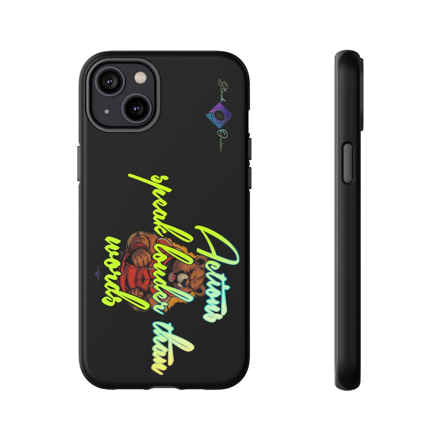 BlackOnion Brand New Phone Case - with Motivational Workout Motif ‘Actions speak lauder ‘💪🔥🫵