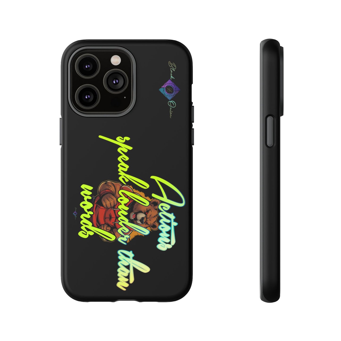BlackOnion Brand New Phone Case - with Motivational Workout Motif ‘Actions speak lauder ‘💪🔥🫵
