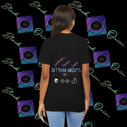 BlackOnion T-Shirt with Workout Motif “Don't Think About It, Go For It!” V2 💪🔥🫵