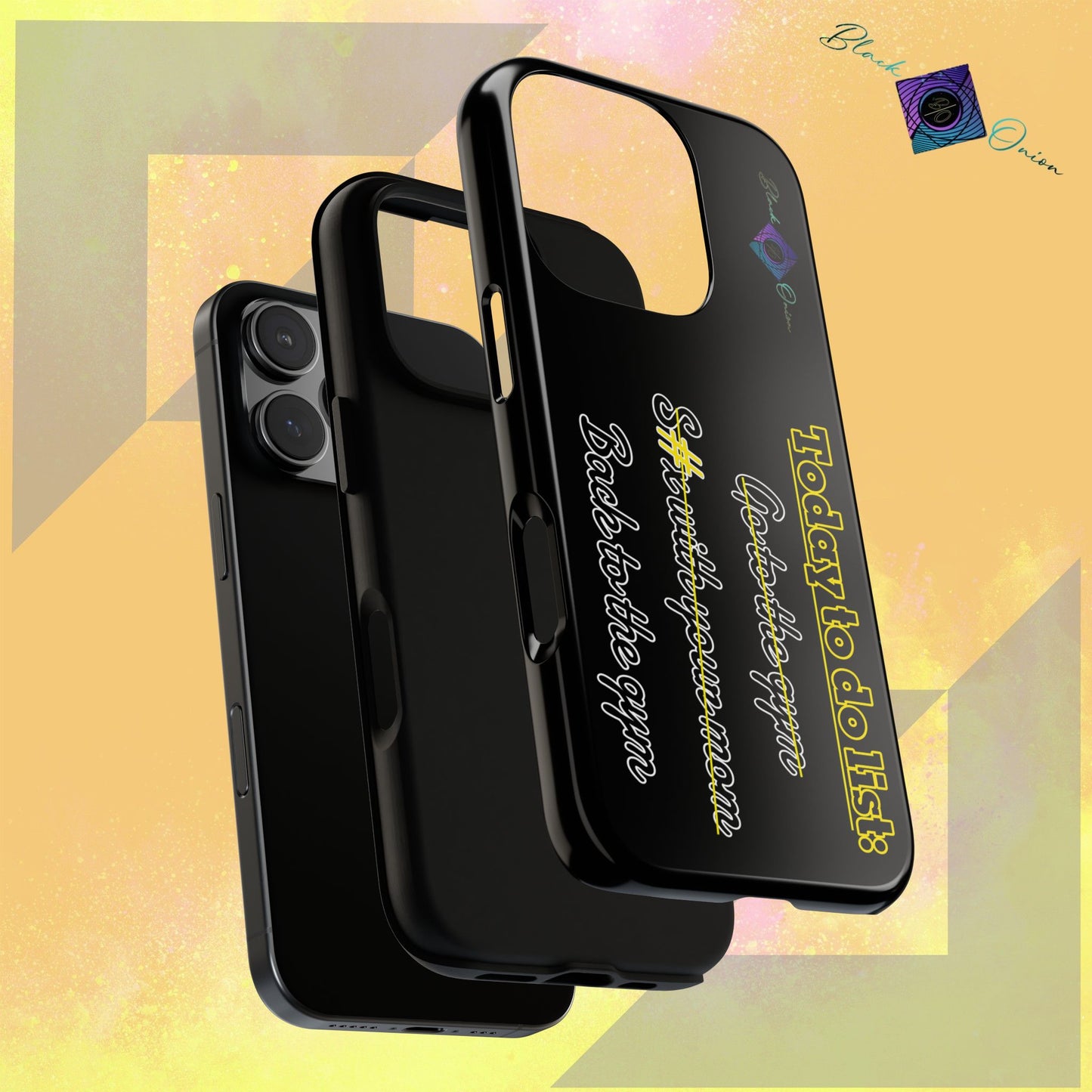 BlackOnion Brand New Phone Case - with Motivational Workout Motif’Today to do list ‘💪🔥🫵