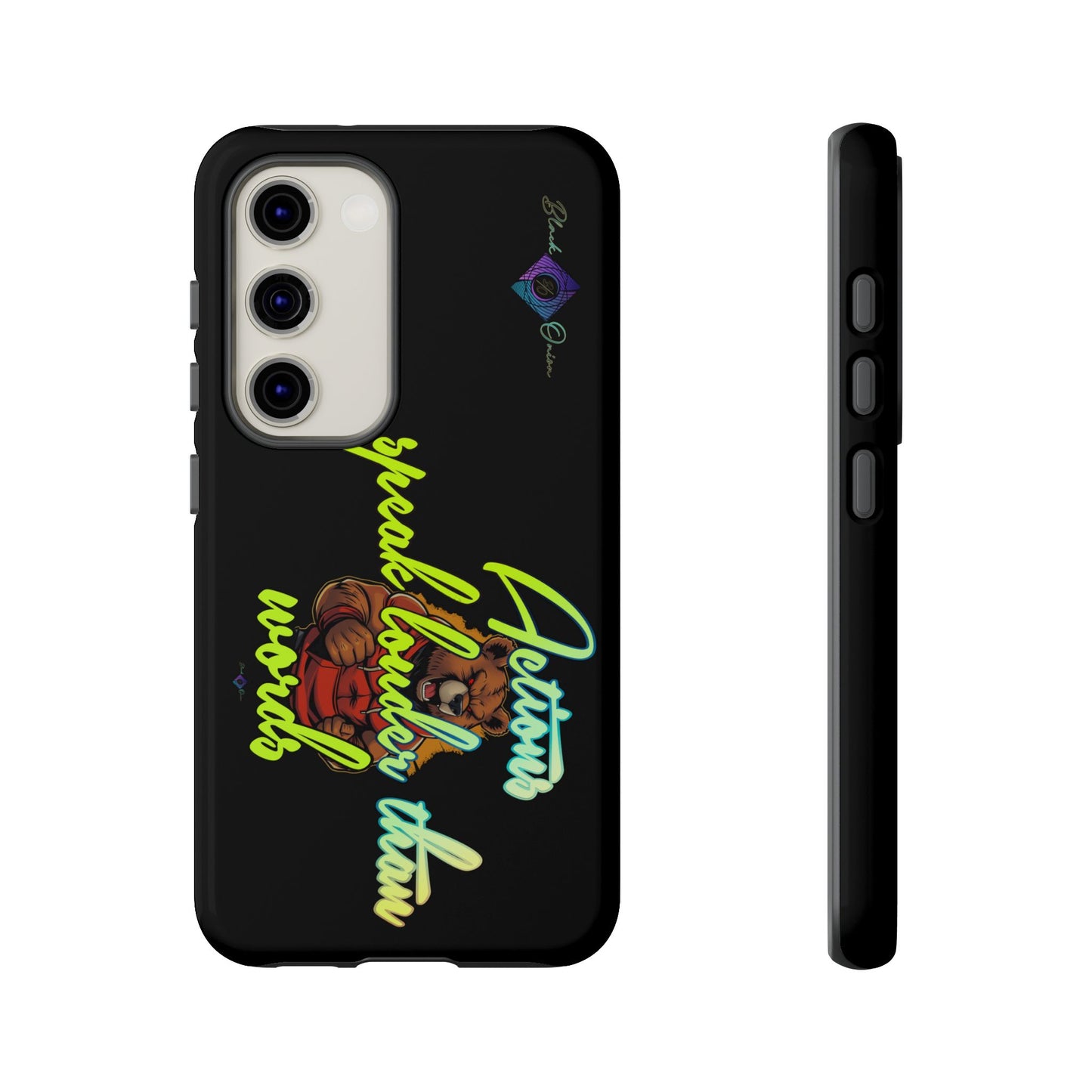BlackOnion Brand New Phone Case - with Motivational Workout Motif ‘Actions speak lauder ‘💪🔥🫵