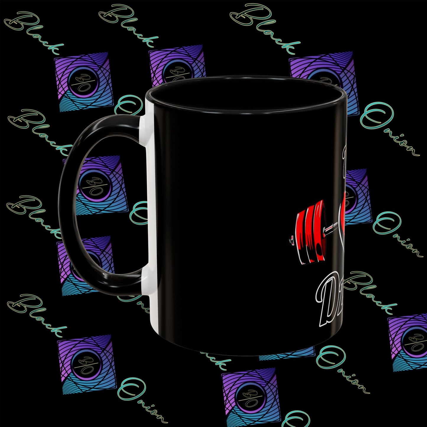 BlackOnion Coffee Mug - 11oz with Workout Motif ‘ÁjjLávDzsi’🔥💪🫵