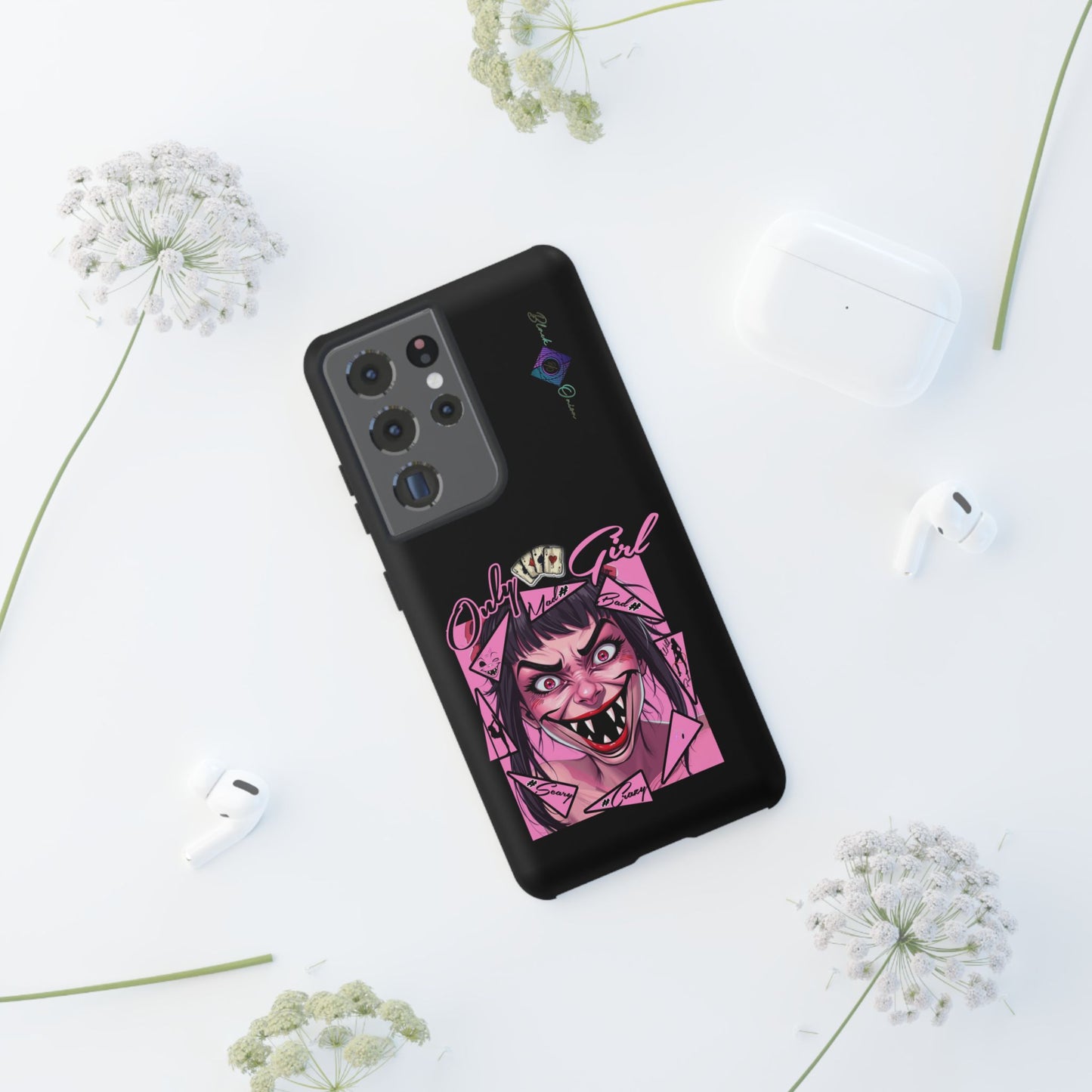 BlackOnion Brand New Phone Case - with Motivational Workout Motif’ Mad Girl💋🌸 ‘🔥🫵