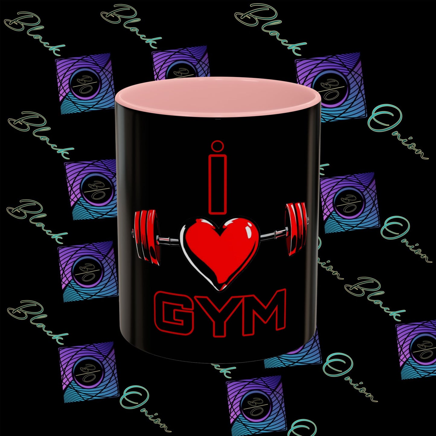 BlackOnion Coffee Mug Serial 2 with Workout Motif ‘I Love Gym ’🫵🔥💪