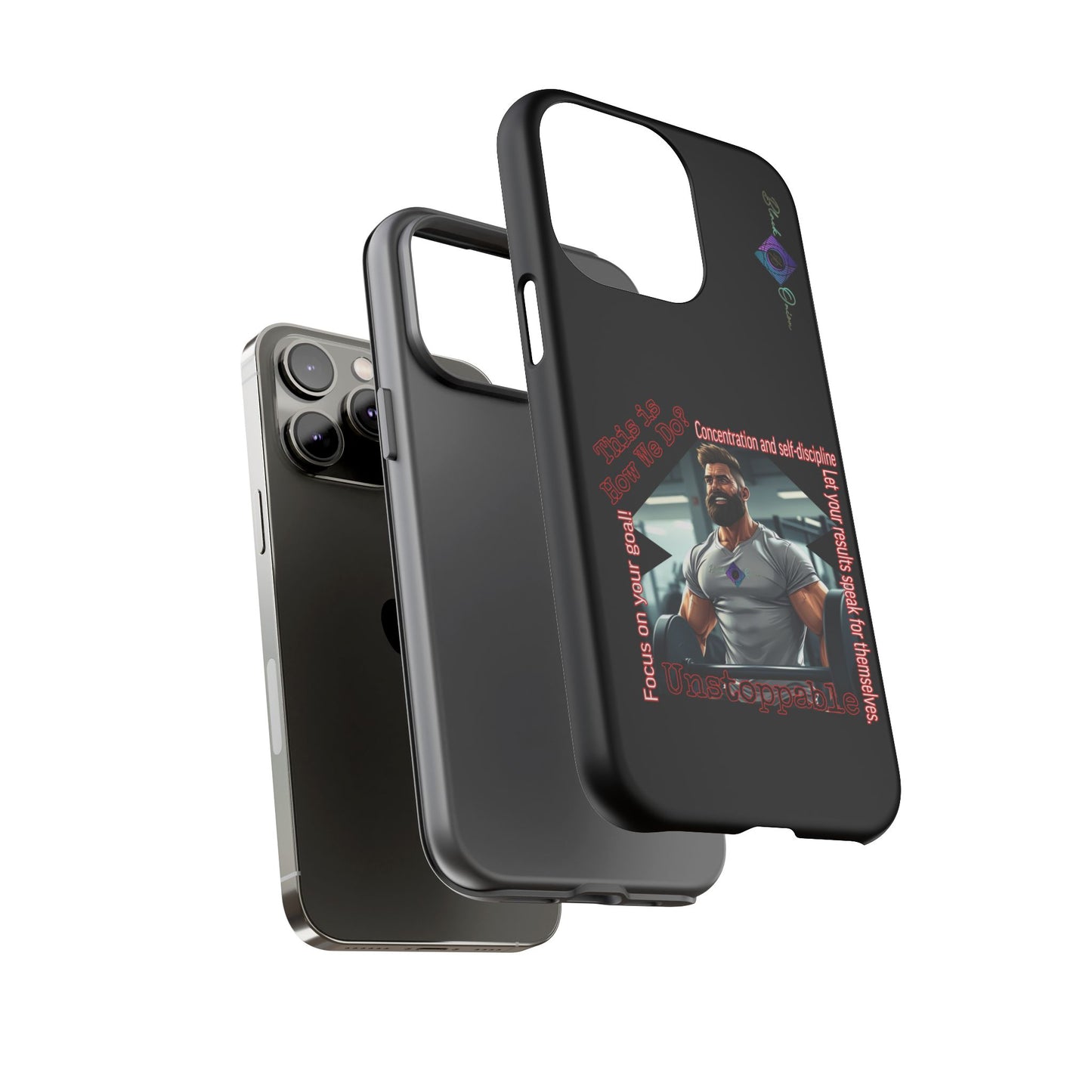 BlackOnion Brand New Phone Case - with Motivational Workout Motif’Unstoppable ‘💪🔥🫵