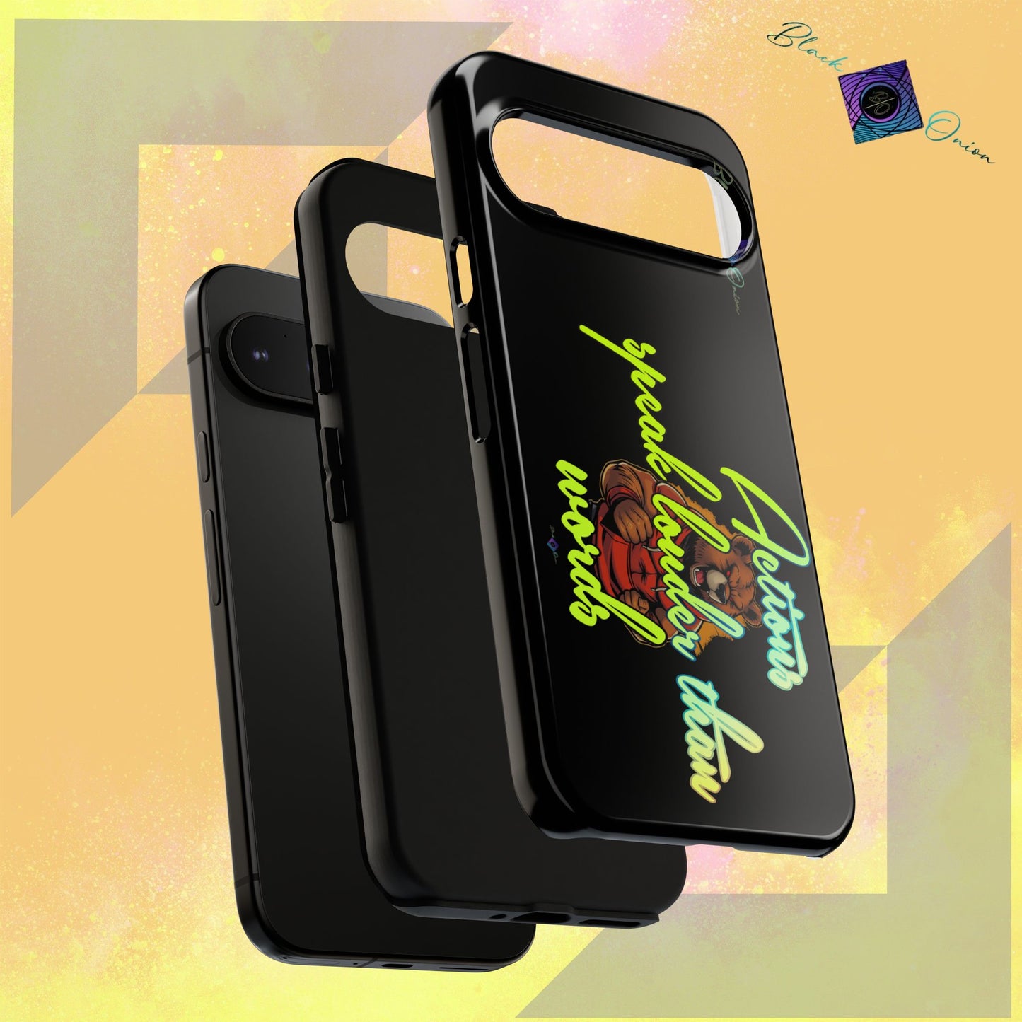 BlackOnion Brand New Phone Case - with Motivational Workout Motif ‘Actions speak lauder ‘💪🔥🫵