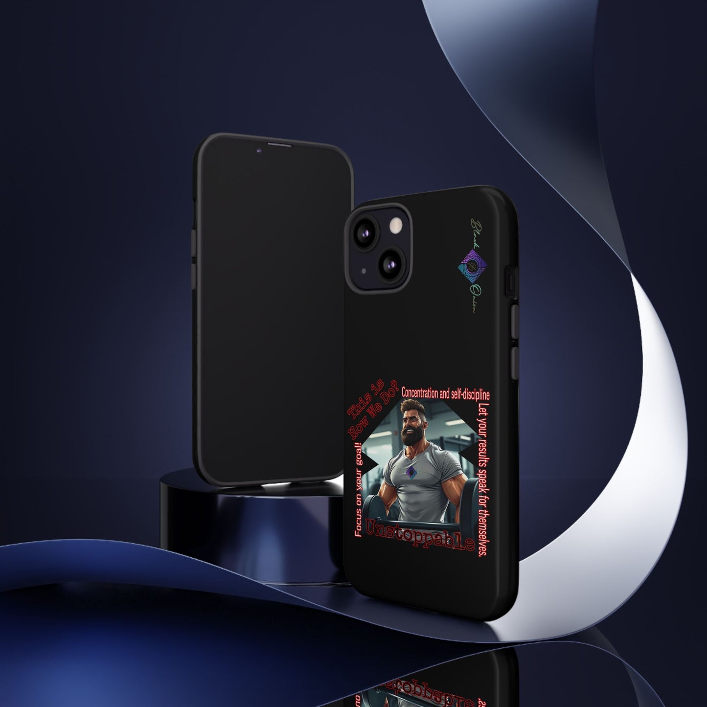 BlackOnion Brand New Phone Case - with Motivational Workout Motif’Unstoppable ‘💪🔥🫵