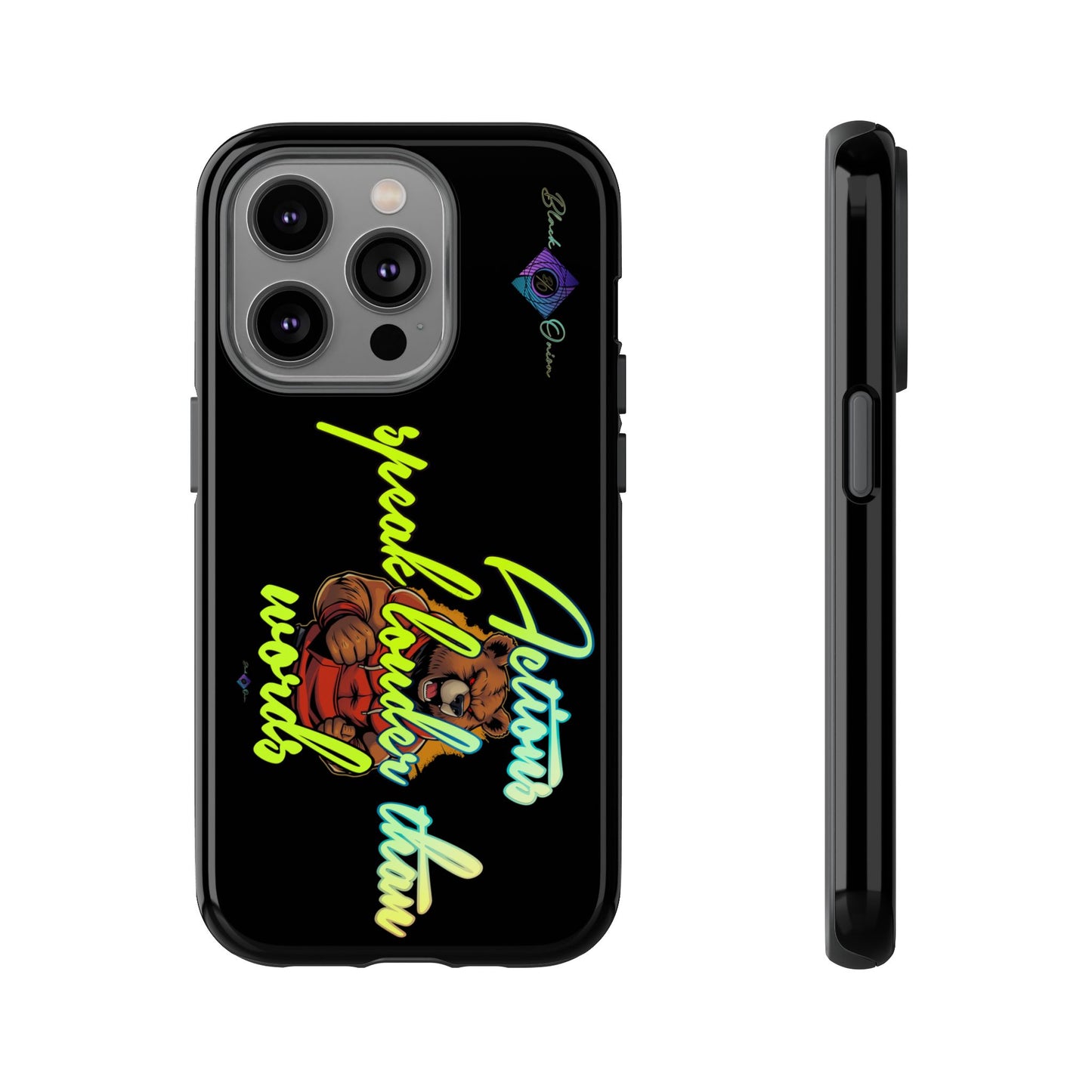 BlackOnion Brand New Phone Case - with Motivational Workout Motif ‘Actions speak lauder ‘💪🔥🫵