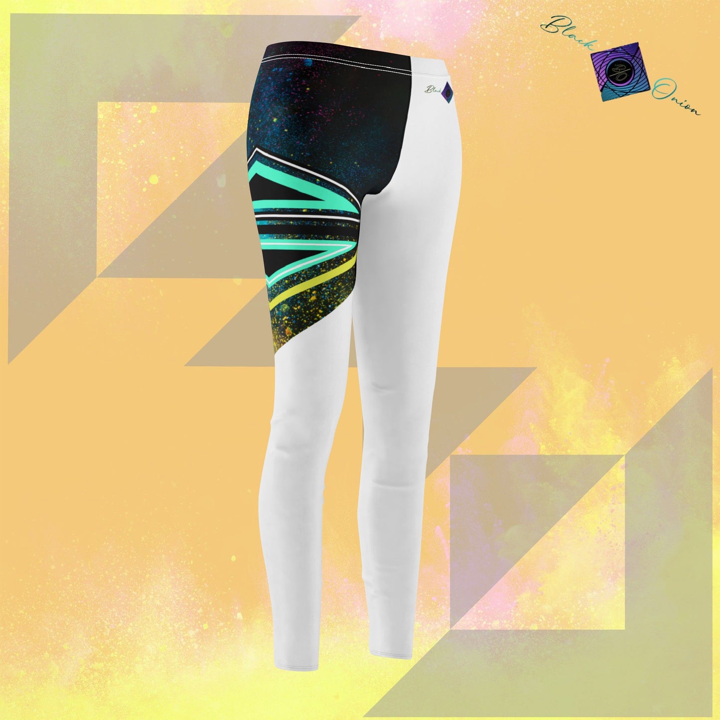 BlackOnion Stylish Women's Mid-rise Casual Leggings with Workout Motif 🌸💋❤️