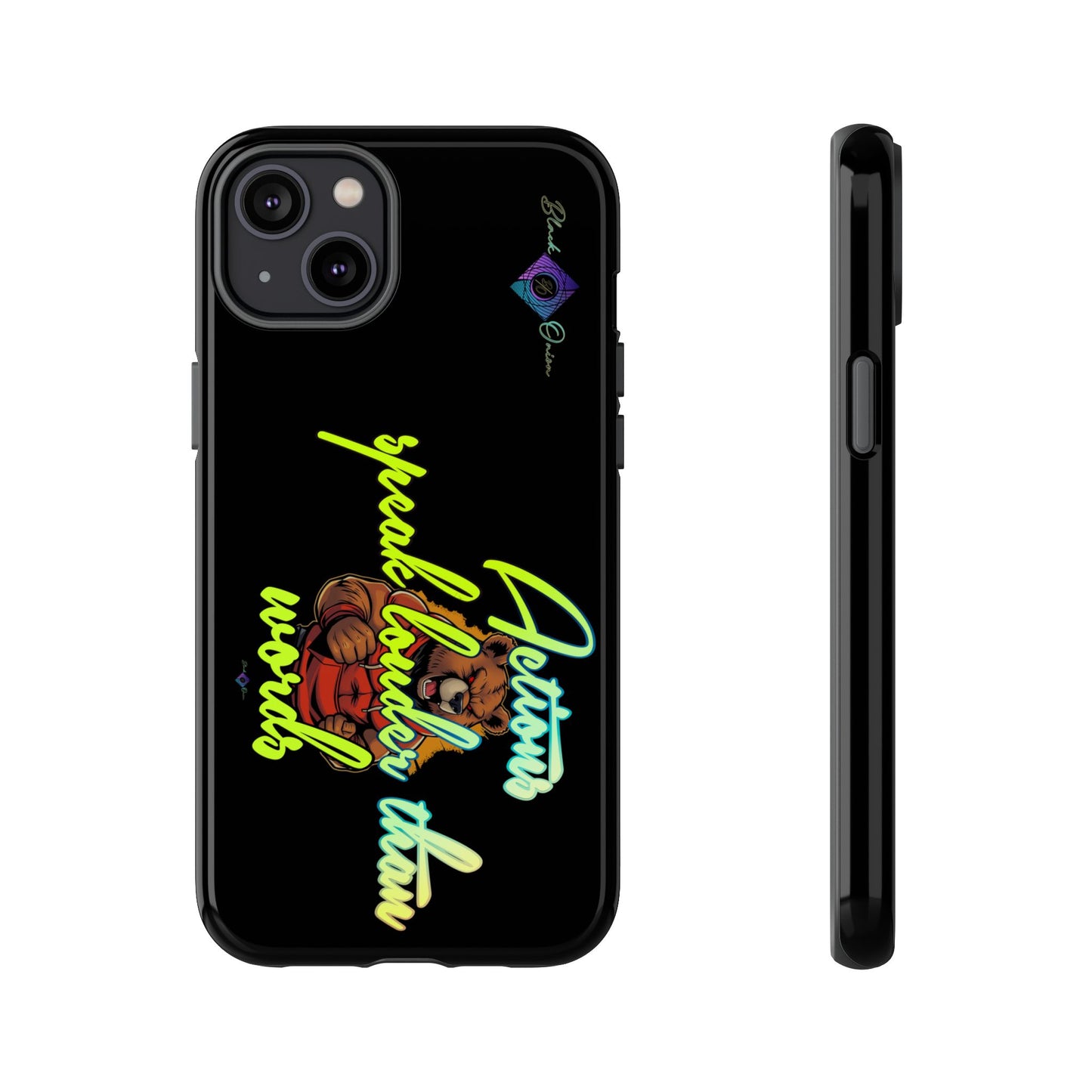 BlackOnion Brand New Phone Case - with Motivational Workout Motif ‘Actions speak lauder ‘💪🔥🫵