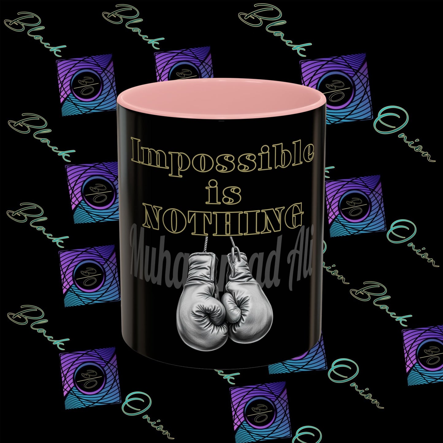 BlackOnion Coffee Mug - 11oz with Workout Motif ‘Impossible is nothing’🔥💪🫵