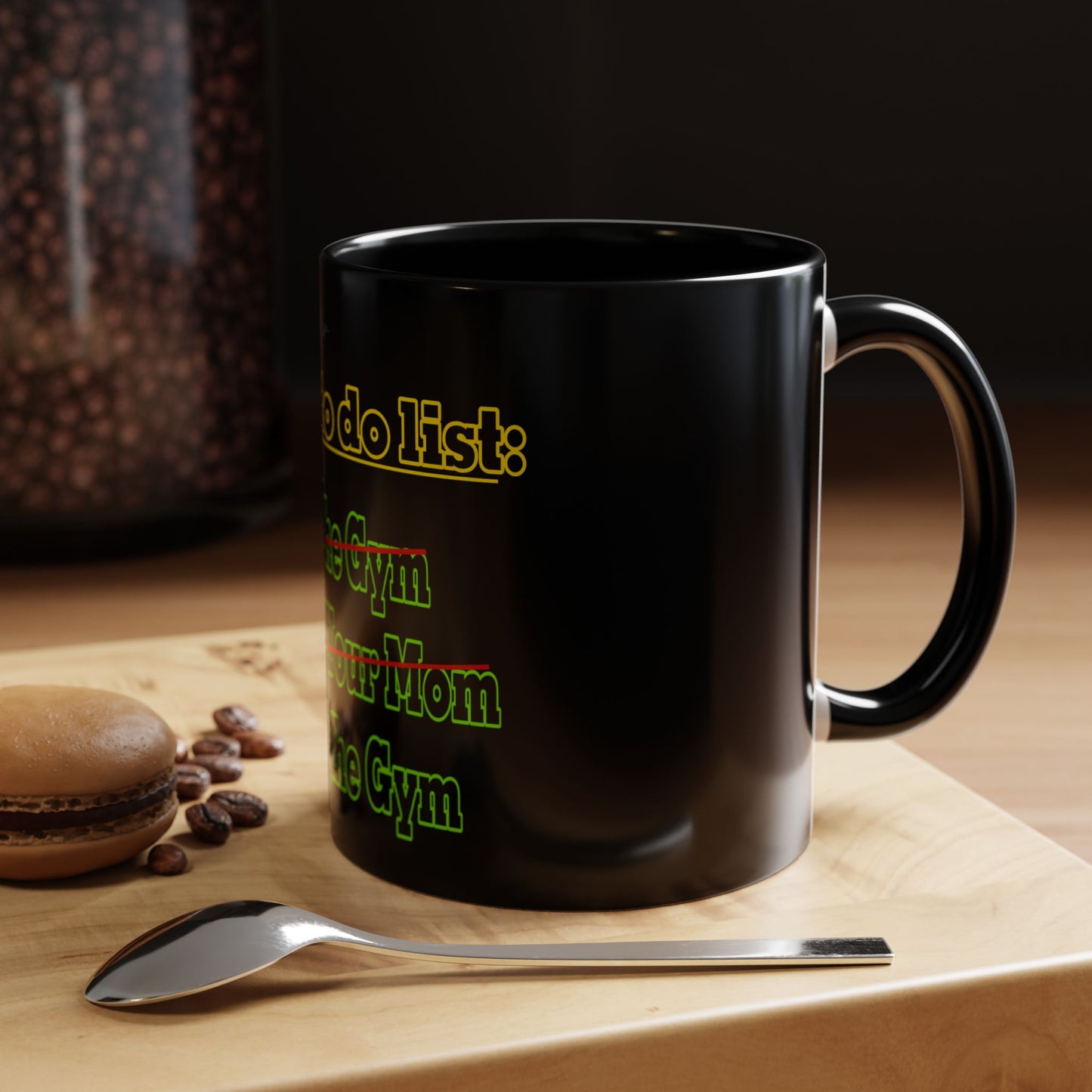 BlackOnion Coffee Mug 2 with Workout Motif ‘Today To Do List V2’🫵🔥💪