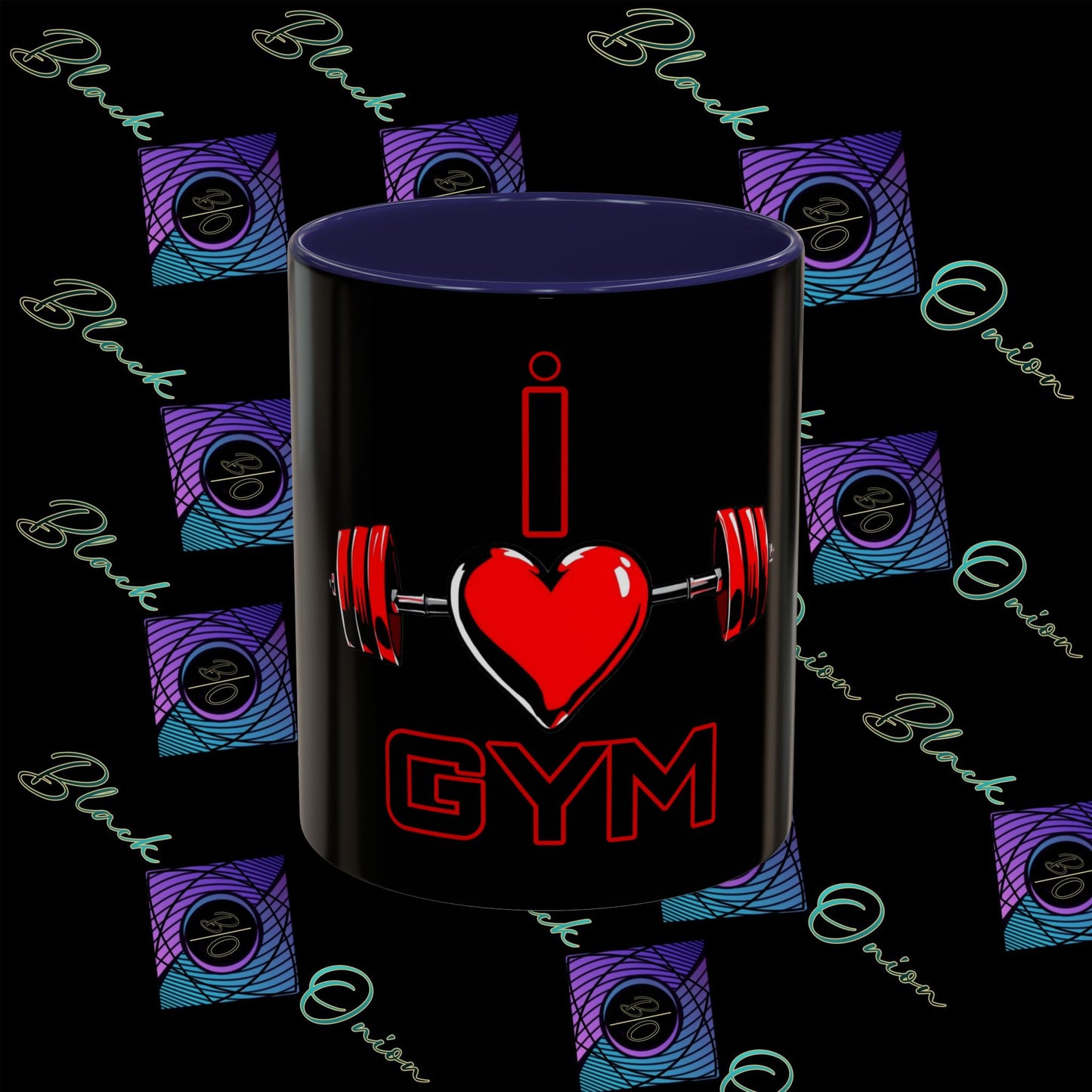BlackOnion Coffee Mug Serial 2 with Workout Motif ‘I Love Gym ’🫵🔥💪