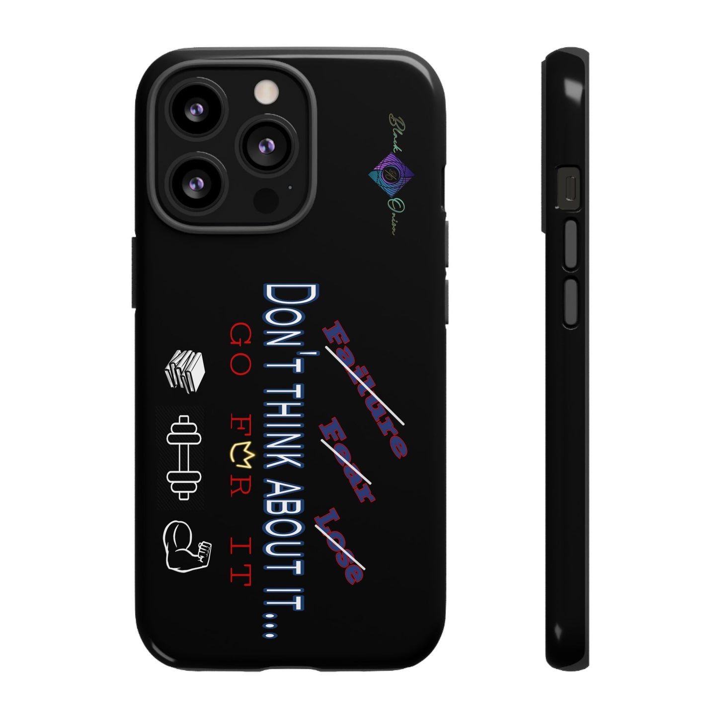BlackOnion Brand New Phone Case - with Motivational Workout Motif’Don’t think ‘💪🔥🫵