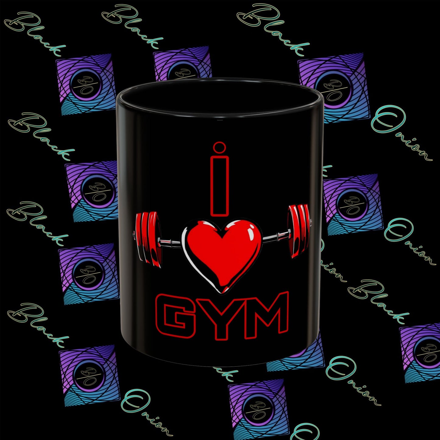 BlackOnion Coffee Mug Serial 2 with Workout Motif ‘I Love Gym ’🫵🔥💪