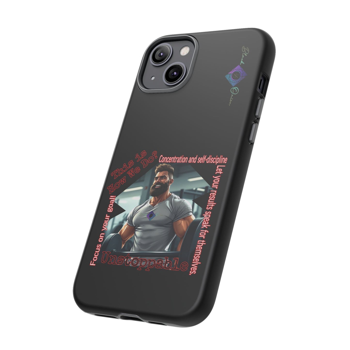 BlackOnion Brand New Phone Case - with Motivational Workout Motif’Unstoppable ‘💪🔥🫵
