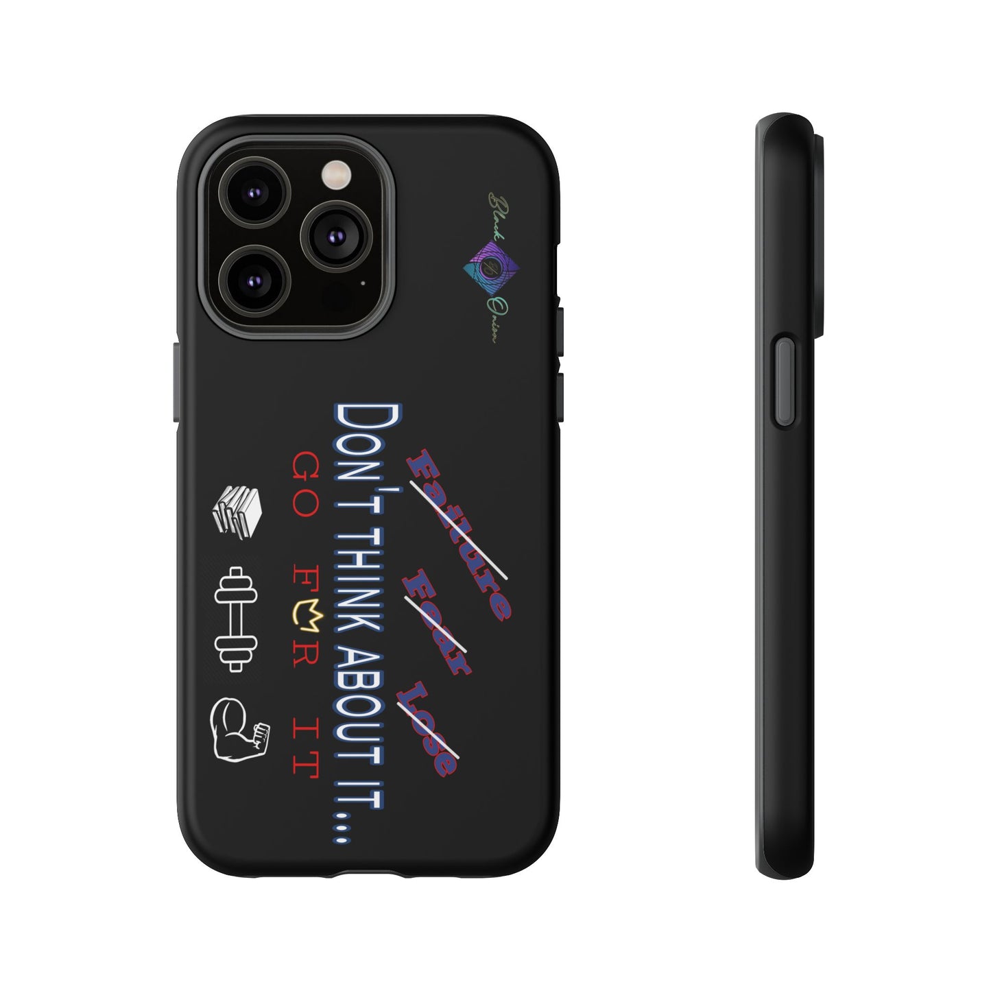 BlackOnion Brand New Phone Case - with Motivational Workout Motif’Don’t think ‘💪🔥🫵