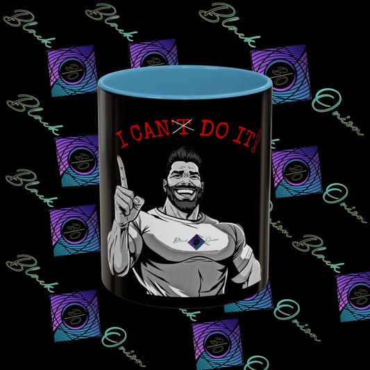 BlackOnion Coffee Mug - 11oz with Workout Motif ‘I Can Do It ’🔥💪🫵