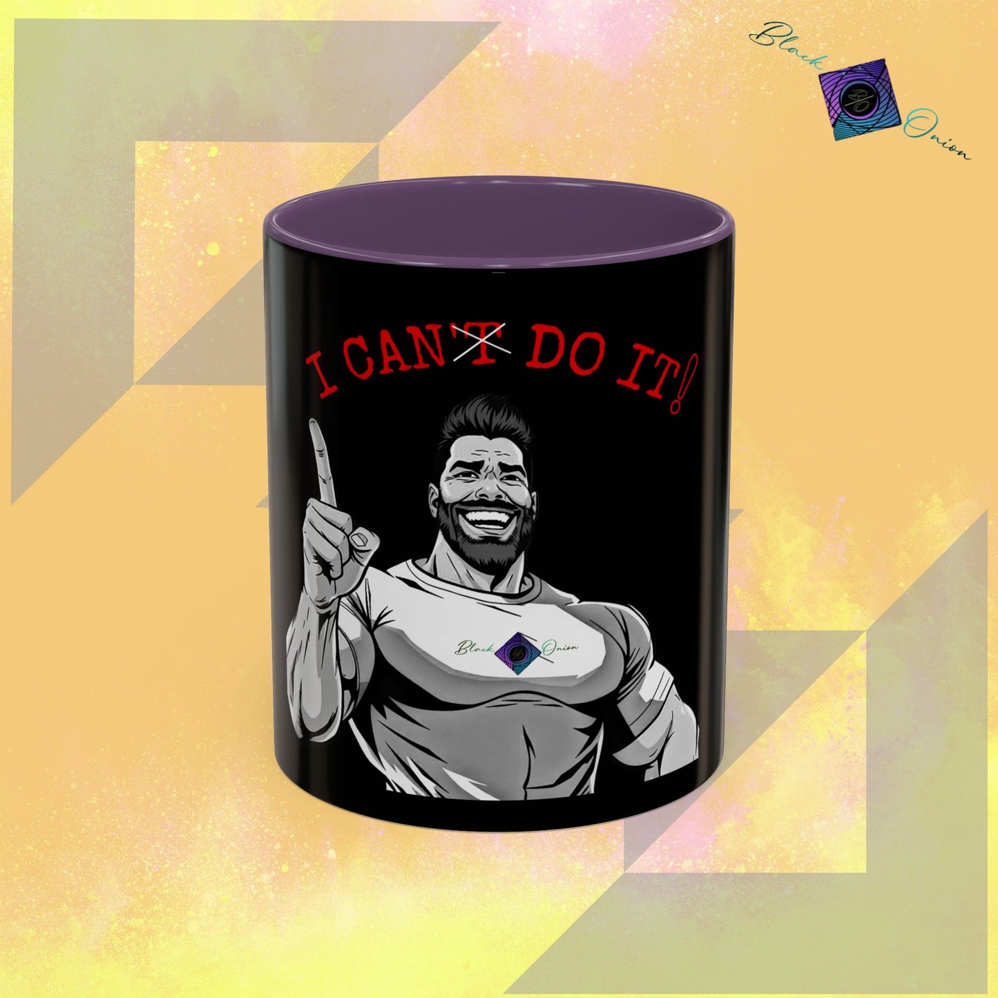 BlackOnion Coffee Mug 2 with Workout Motif ‘I Can Do It V2’🫵🔥💪