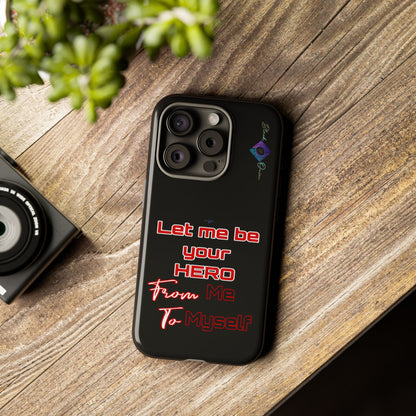 BlackOnion Brand New Phone Case - with Motivational Workout Motif’Let me be your Hero ‘💪🔥🫵