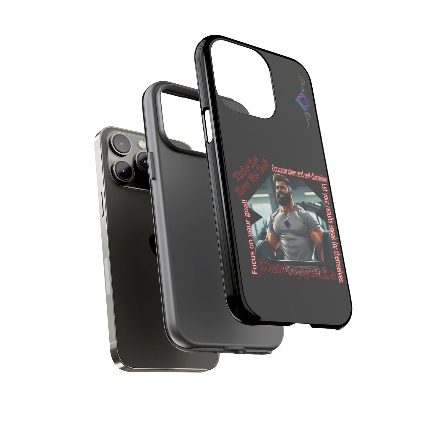 BlackOnion Brand New Phone Case - with Motivational Workout Motif’Unstoppable ‘💪🔥🫵