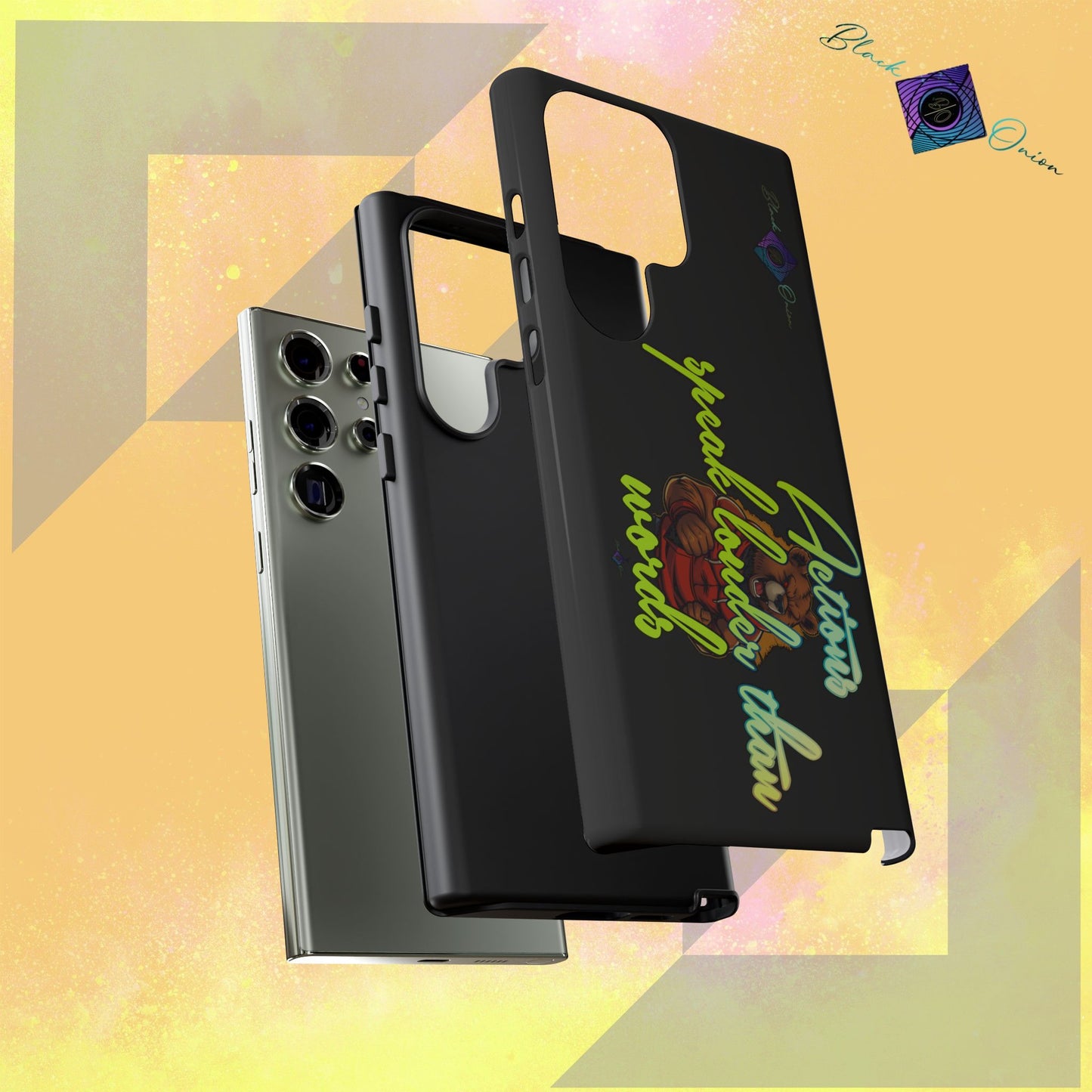 BlackOnion Brand New Phone Case - with Motivational Workout Motif ‘Actions speak lauder ‘💪🔥🫵