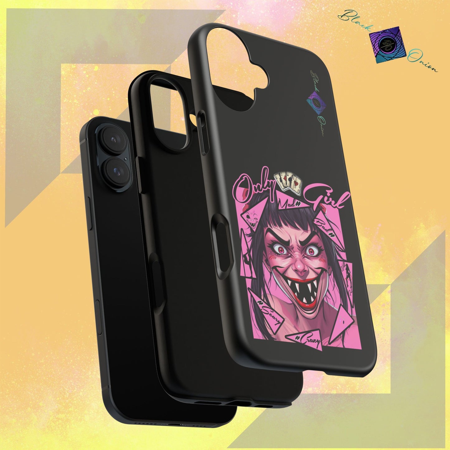 BlackOnion Brand New Phone Case - with Motivational Workout Motif’ Mad Girl💋🌸 ‘🔥🫵