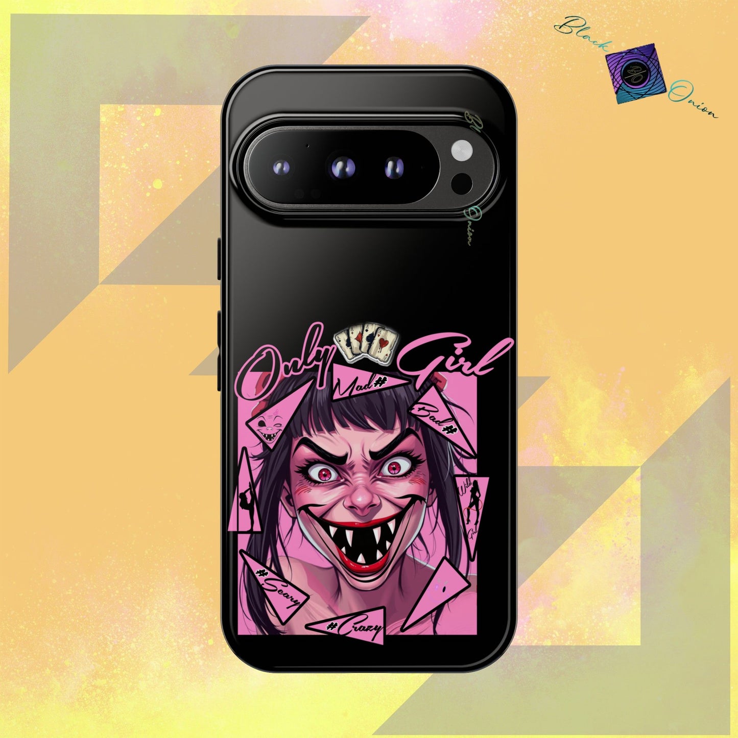 BlackOnion Brand New Phone Case - with Motivational Workout Motif’ Mad Girl💋🌸 ‘🔥🫵