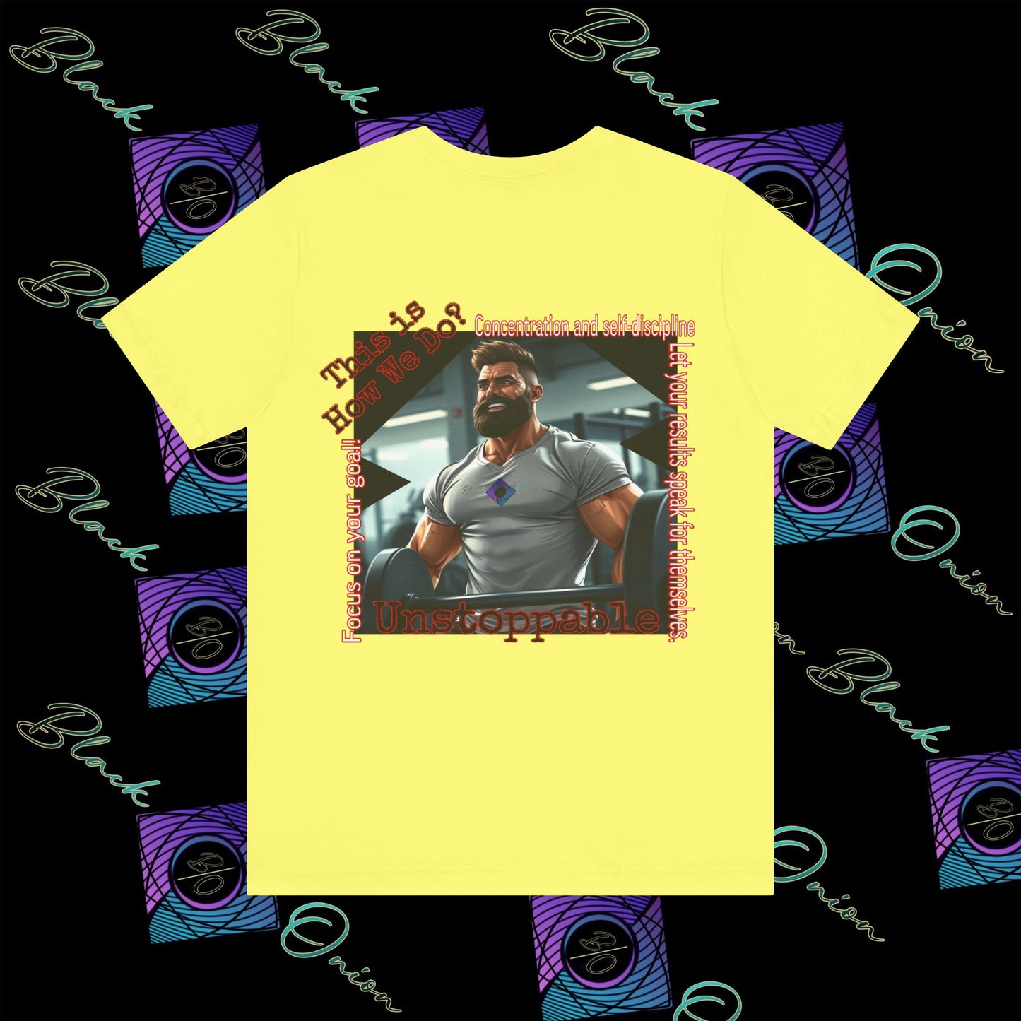 BlackOnion T-shirt with Workout Motif “Unstoppable “💪🔥🫵