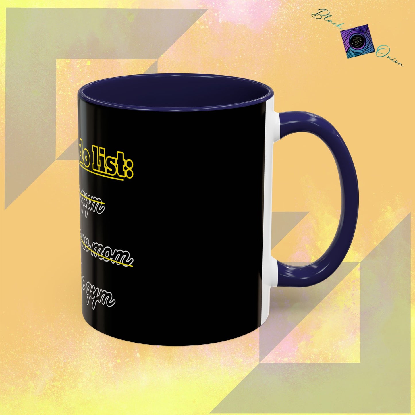 BlackOnion Coffee Mug - 11oz with Workout Motif ‘Today To Do List ’🔥💪🫵