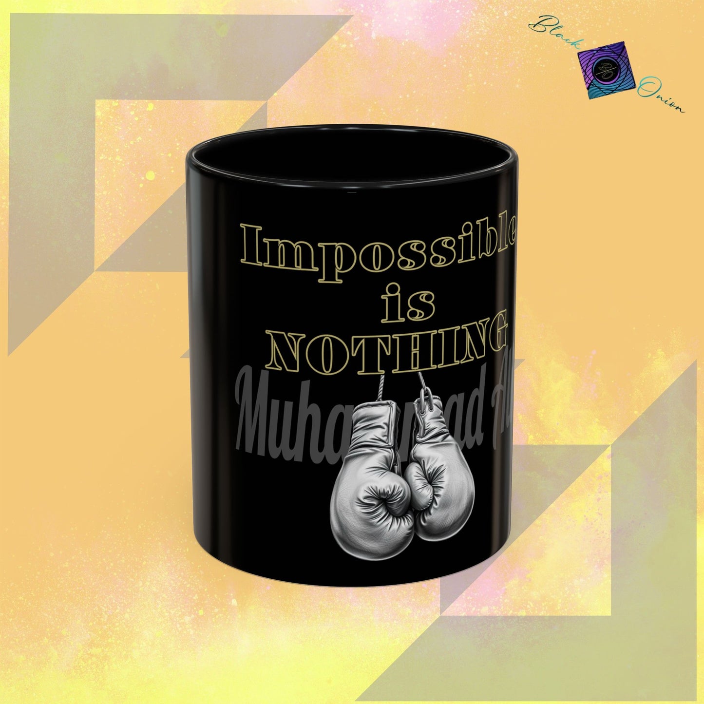 BlackOnion Coffee Mug 2 with Workout Motif ‘Impossible is NothingV2’🫵🔥💪