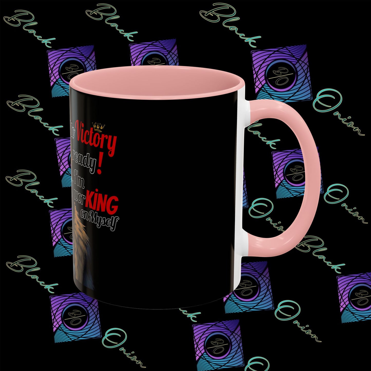 BlackOnion Coffee Mug - 11oz with Workout Motif ‘Victory 👑’🔥💪🫵