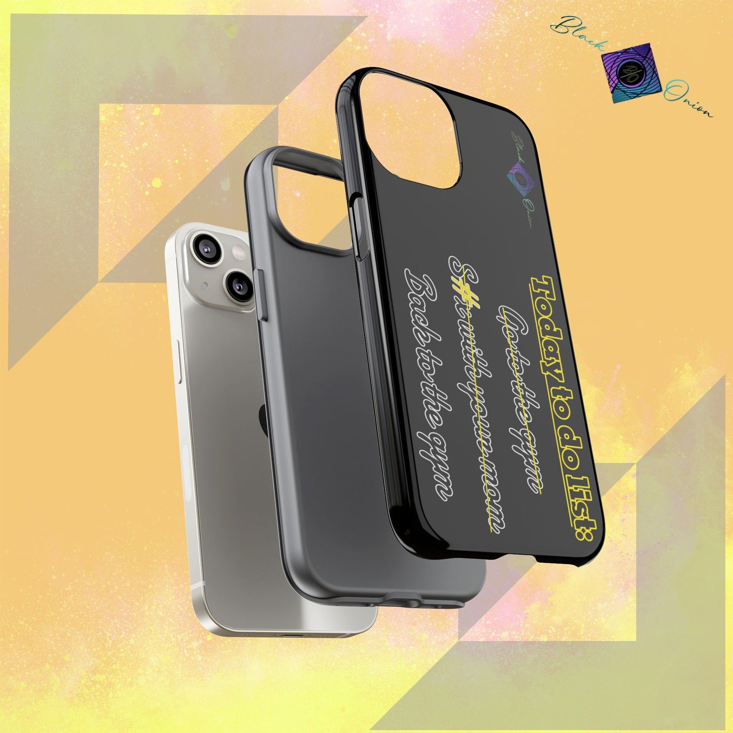 BlackOnion Brand New Phone Case - with Motivational Workout Motif’Today to do list ‘💪🔥🫵