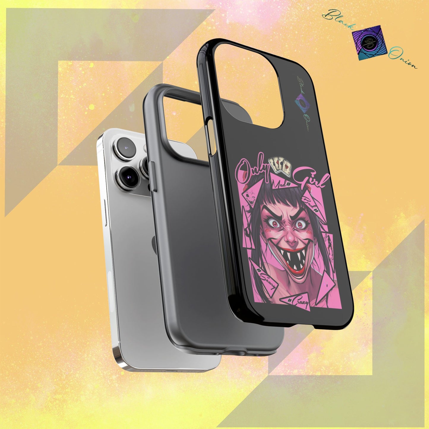 BlackOnion Brand New Phone Case - with Motivational Workout Motif’ Mad Girl💋🌸 ‘🔥🫵