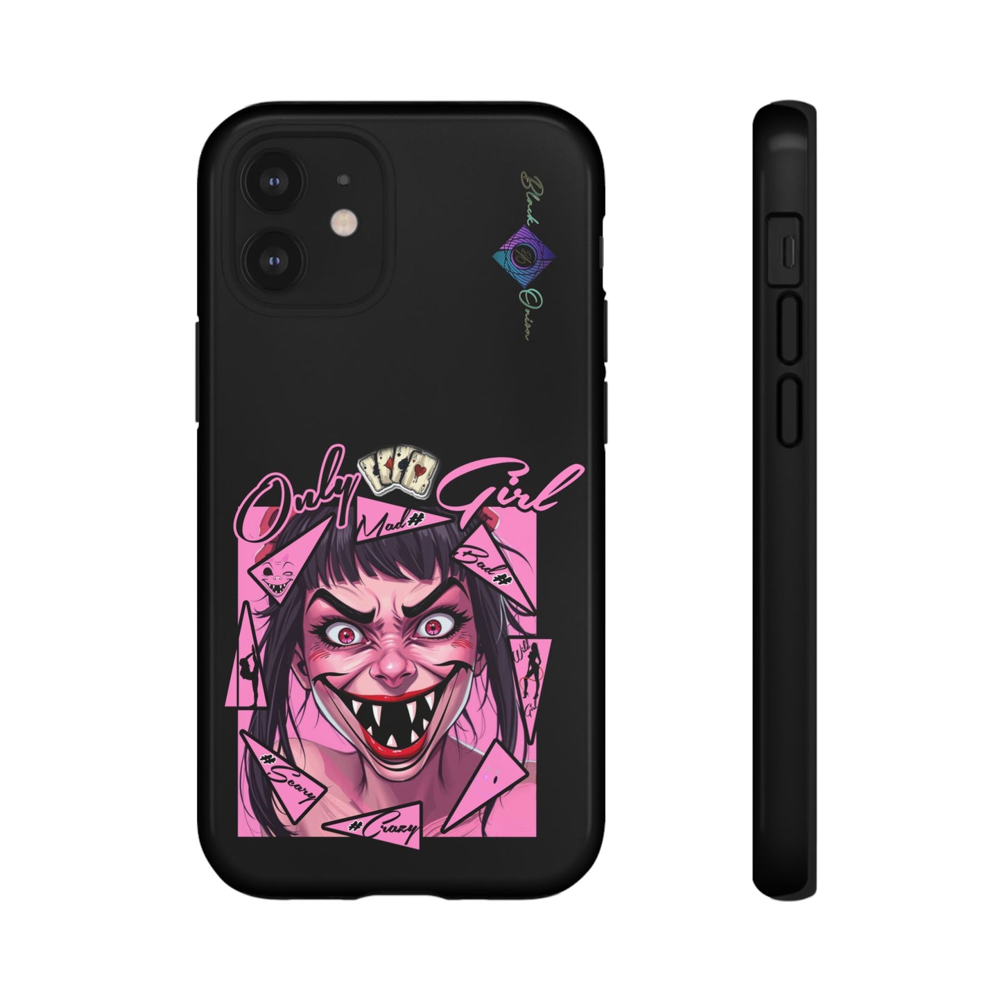 BlackOnion Brand New Phone Case - with Motivational Workout Motif’ Mad Girl💋🌸 ‘🔥🫵