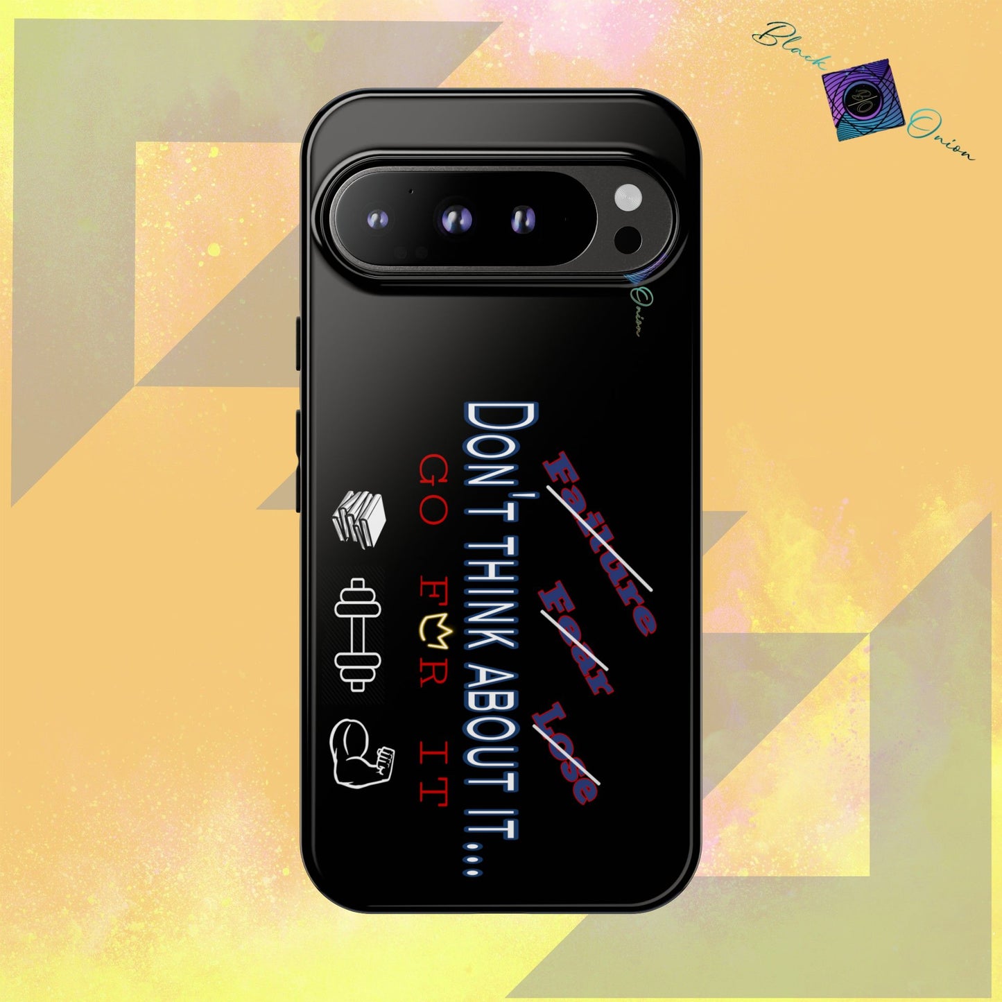 BlackOnion Brand New Phone Case - with Motivational Workout Motif’Don’t think ‘💪🔥🫵