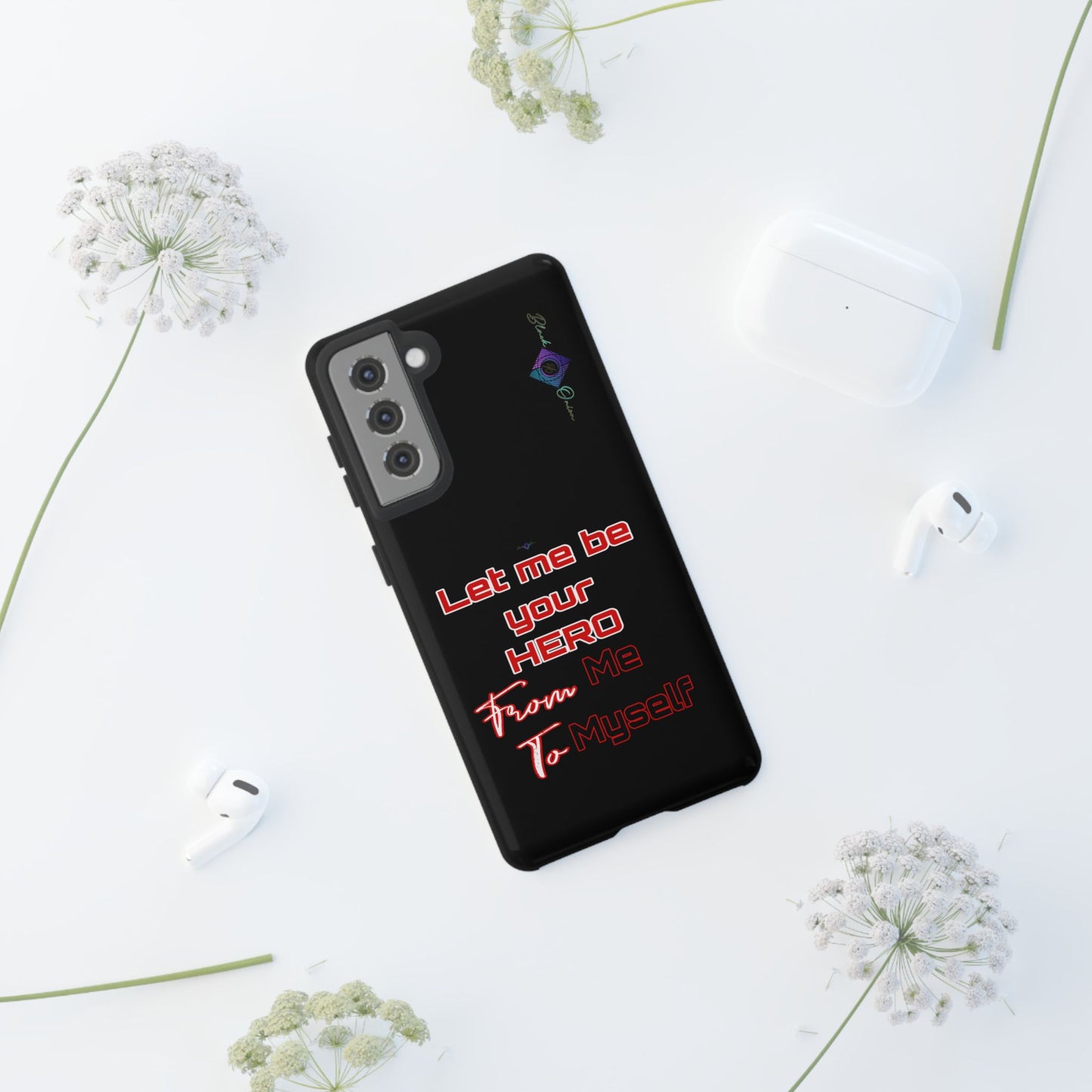 BlackOnion Brand New Phone Case - with Motivational Workout Motif’Let me be your Hero ‘💪🔥🫵