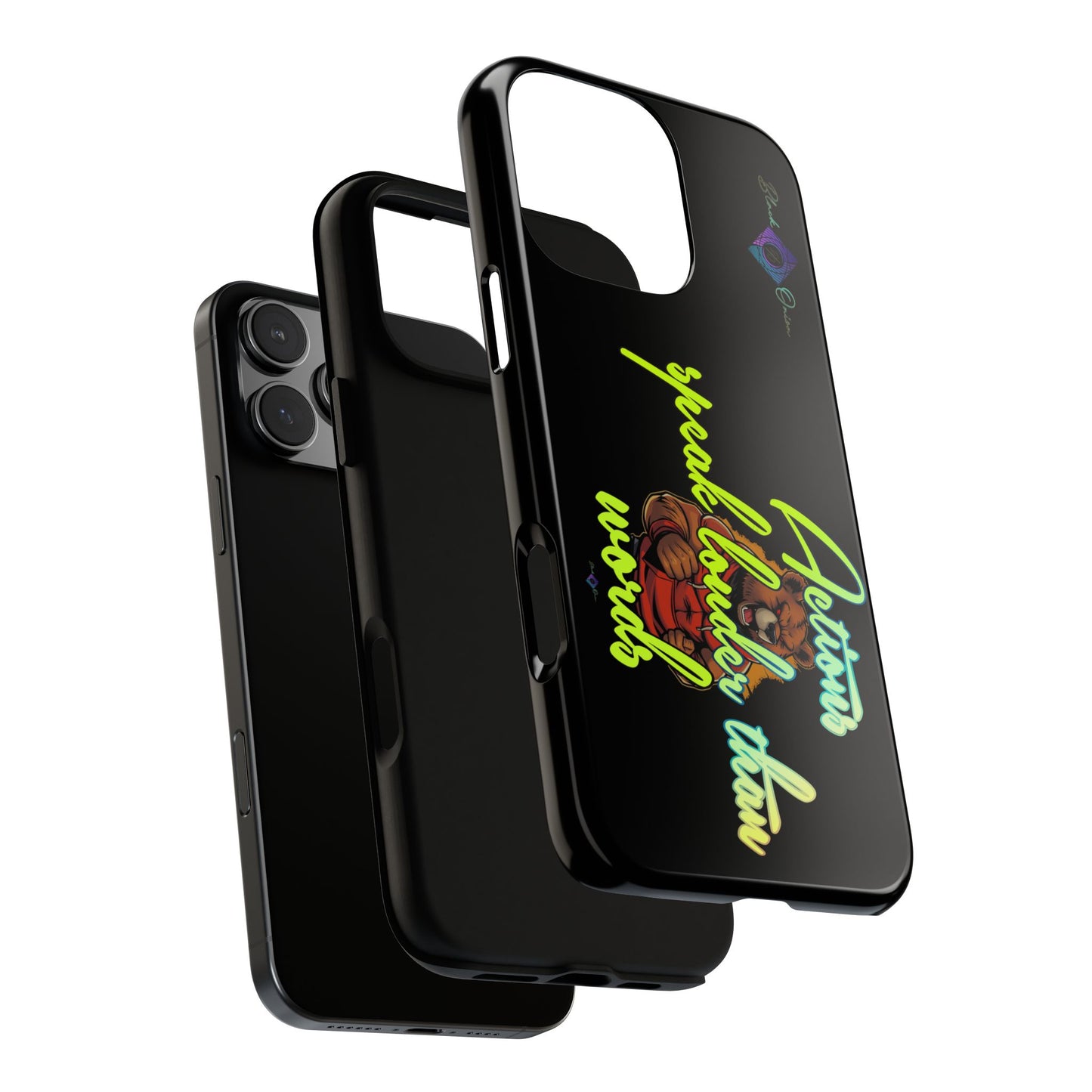 BlackOnion Brand New Phone Case - with Motivational Workout Motif ‘Actions speak lauder ‘💪🔥🫵