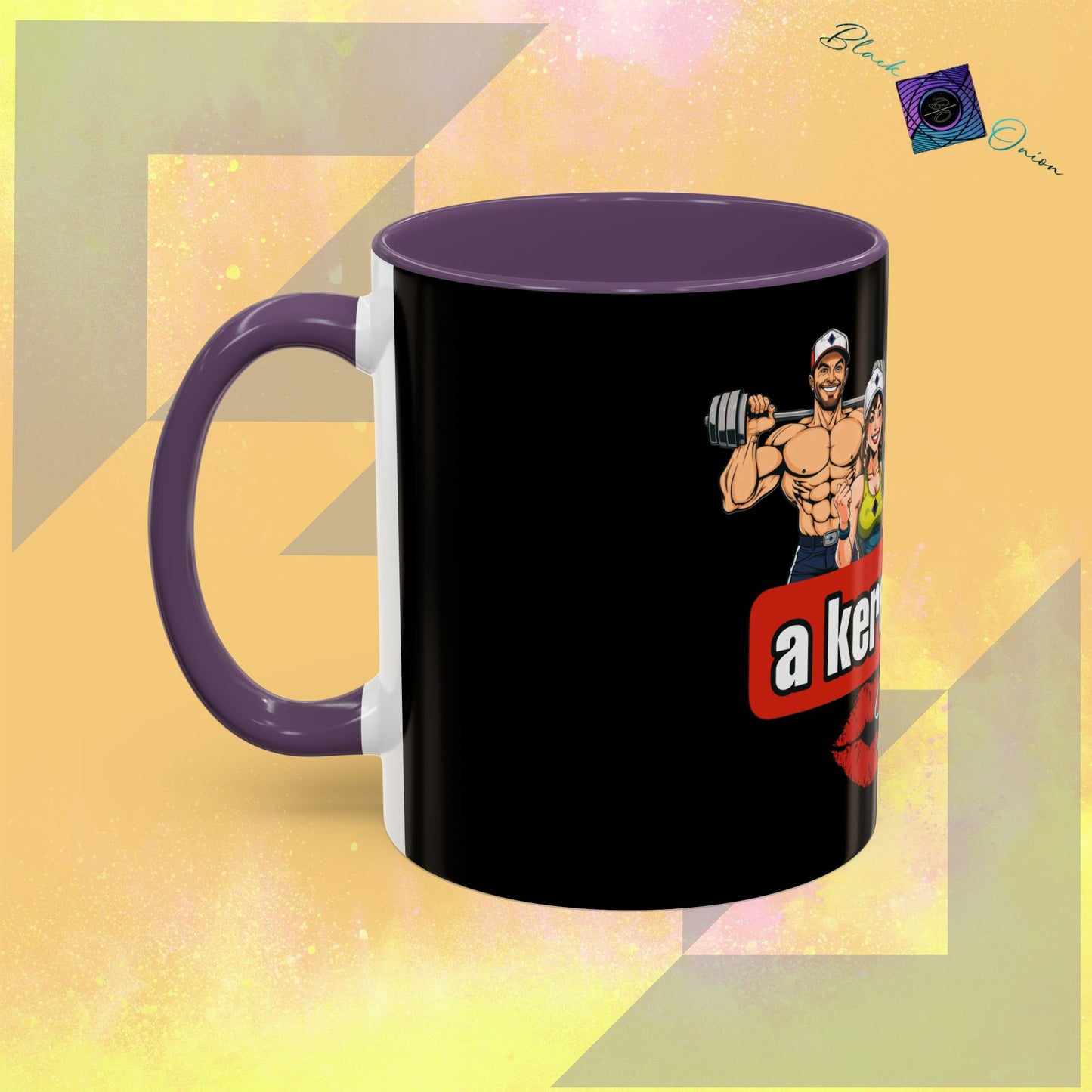 BlackOnion Coffee Mug - 11oz with Workout Motif ‘Az igazi férfi’🔥💪🫵
