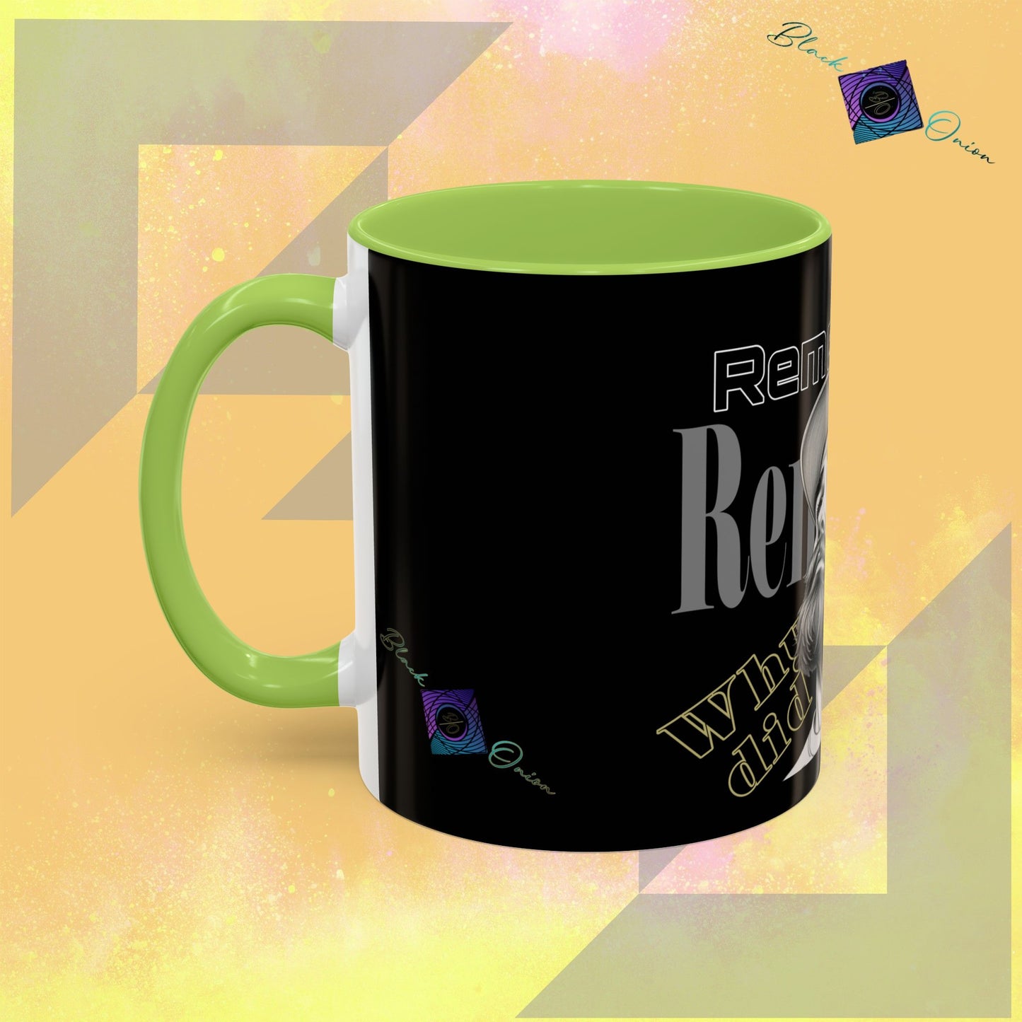 BlackOnion Coffee Mug 2 with Workout Motif ‘Remember V2’🫵🔥💪